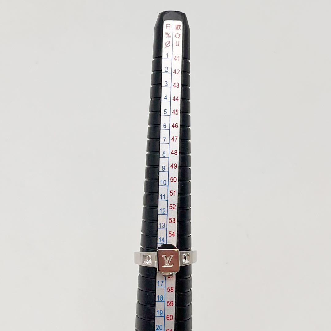 ルイヴィトン バーグギャンブルリング L 指輪 シルバー ラインストーン 美品