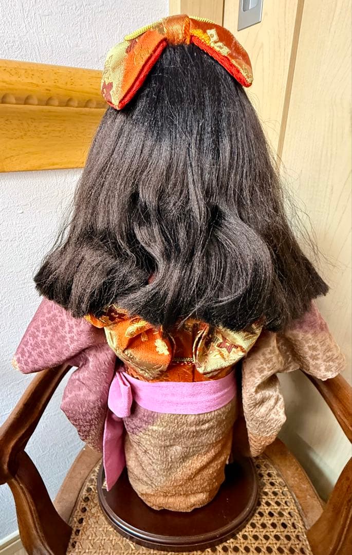 豪華 飾り市松 市松人形 50cm 特製 日本人形 着物 玉虫色