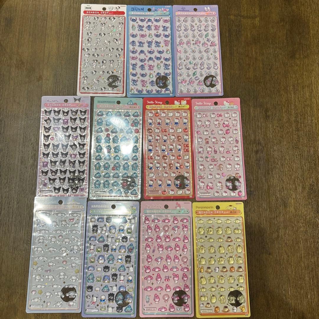 国内正規品　ボンボンドロップシール　サンリオ　ディズニー　11枚セット