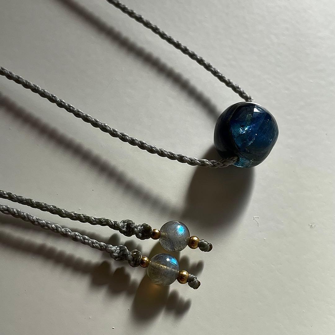 カイヤナイト ネパール産 ＊ マクラメネックレス 10