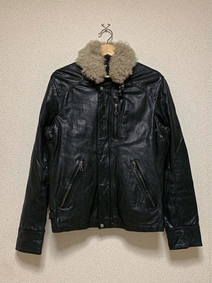 HALB ボア レザージャケット boa biker jacket 00s