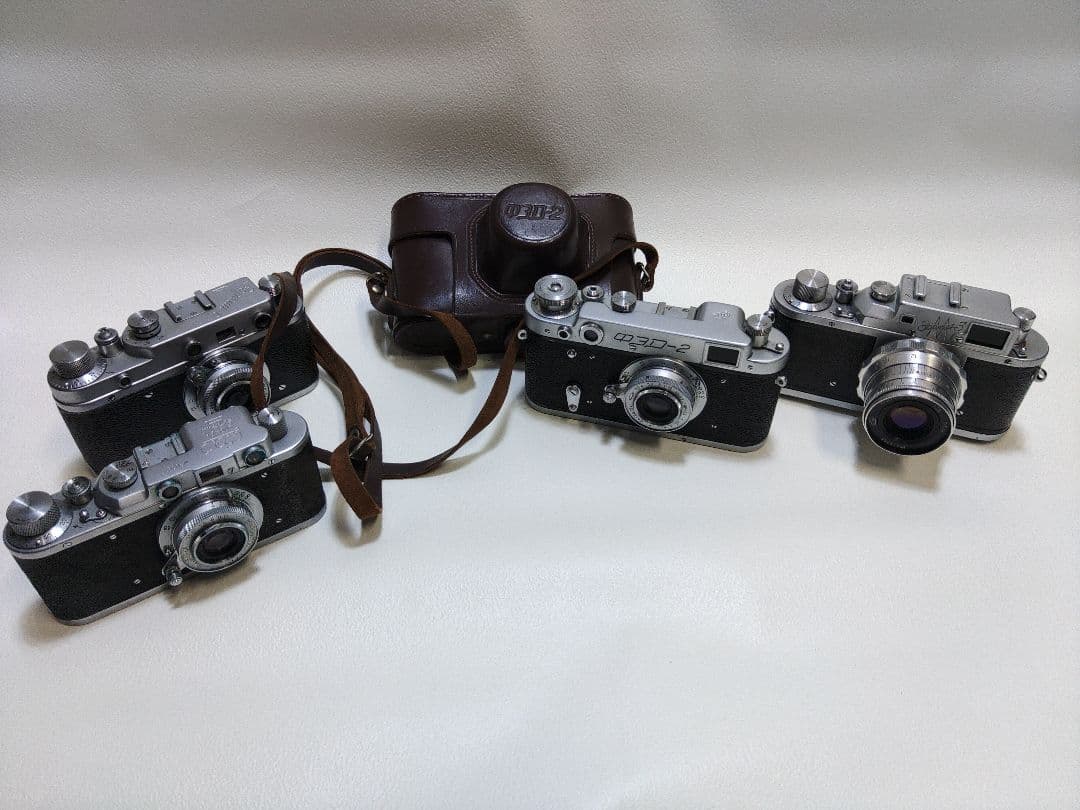 ゾルキー　 カメラ×4台 革カバー×1 ソビエト　Zorki