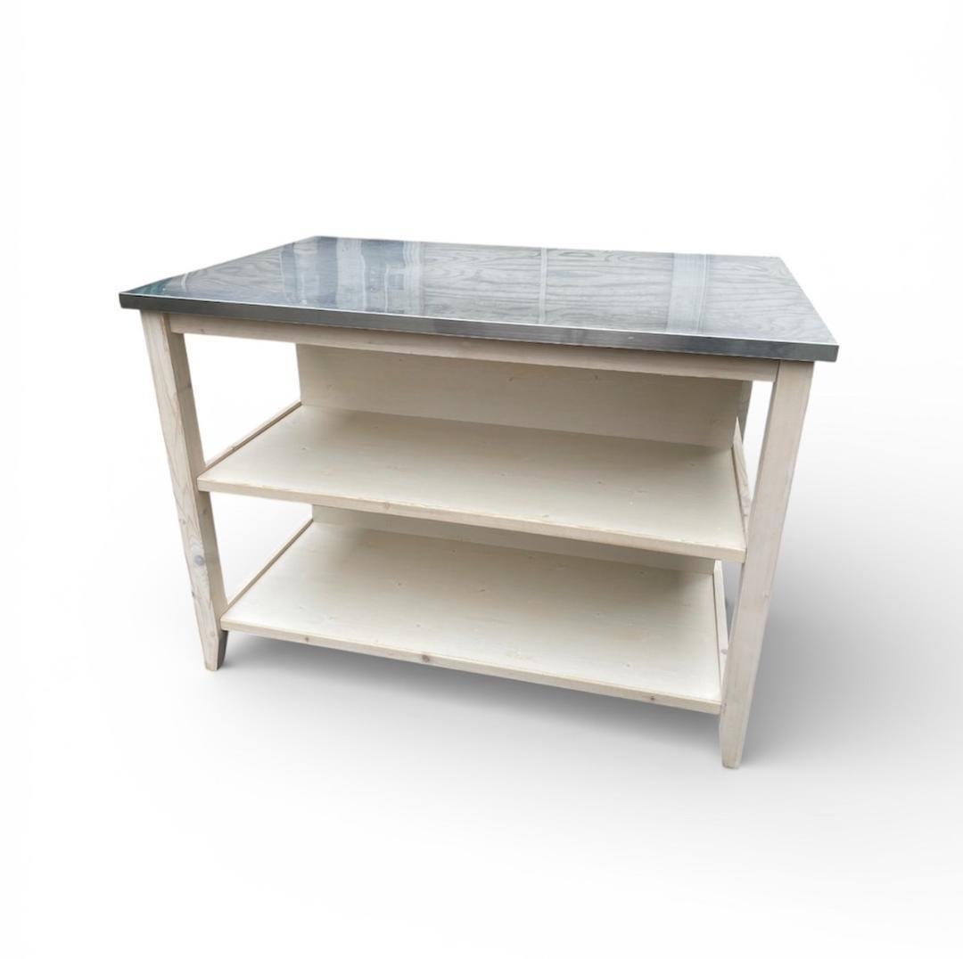 大阪京都限定 ニトリ ワークテーブル シナモ12078WH ステン