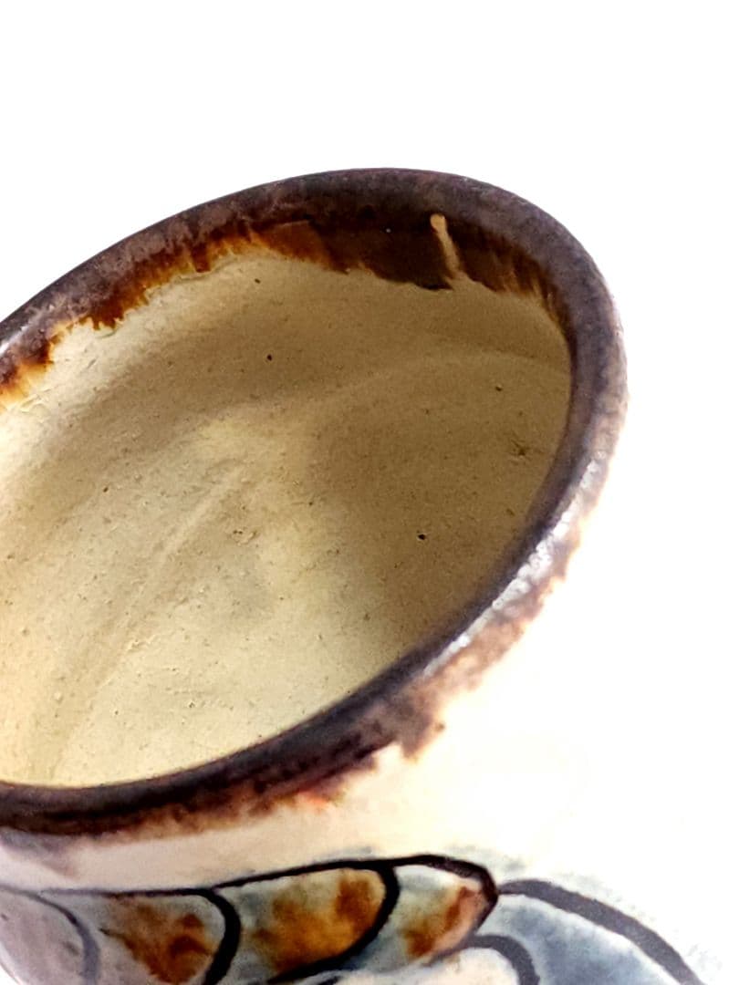 人間国宝 金城次郎 壺屋焼 魚文 湯呑　共箱/陶歴