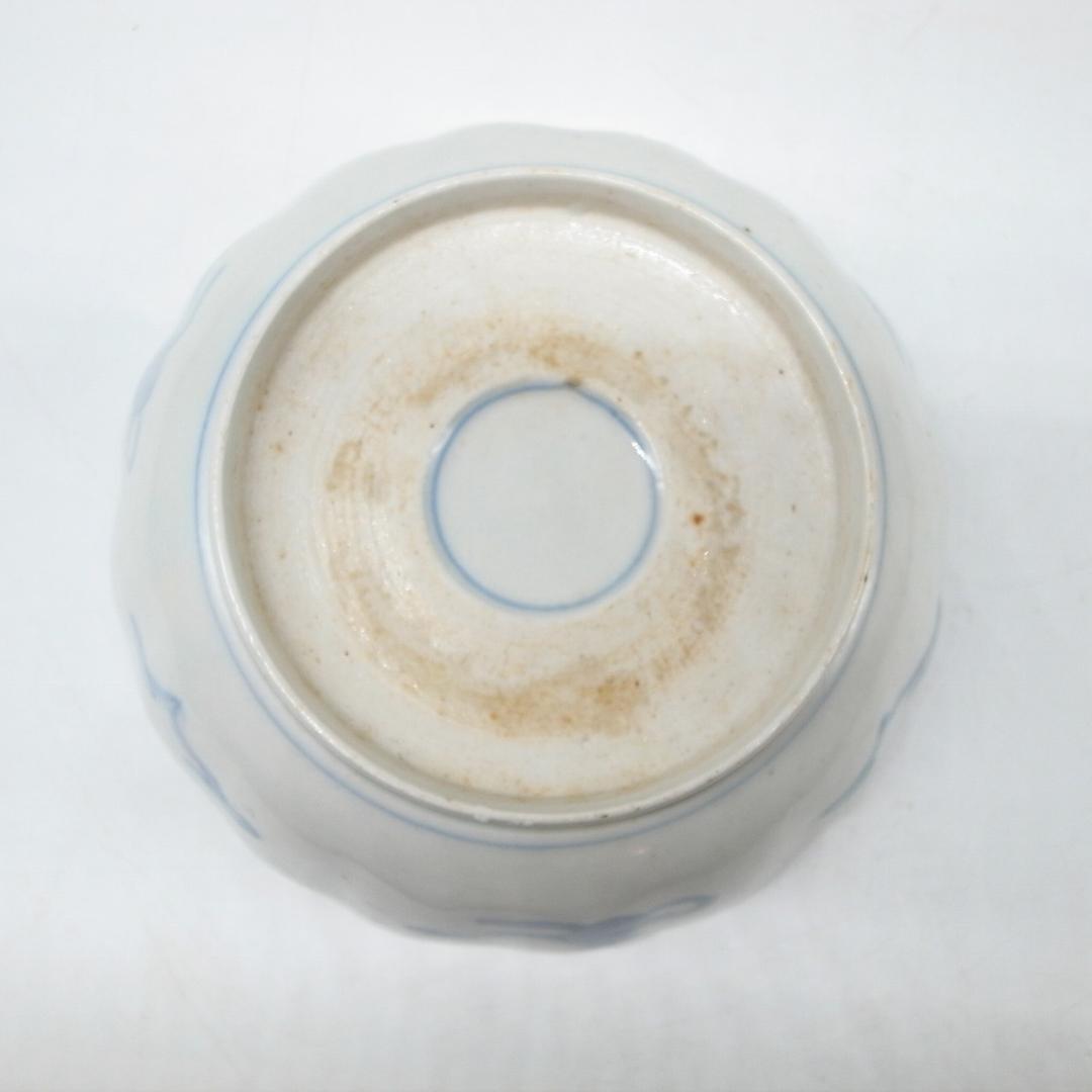 古伊万里　錦手　花に水車文様　なます皿　2枚