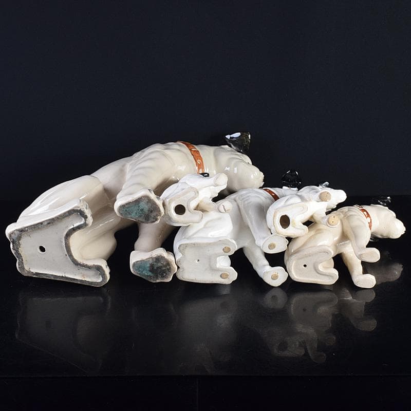 アンティーク　陶器製　ビクター犬　ニッパー君　大中小11点　M　R7698B