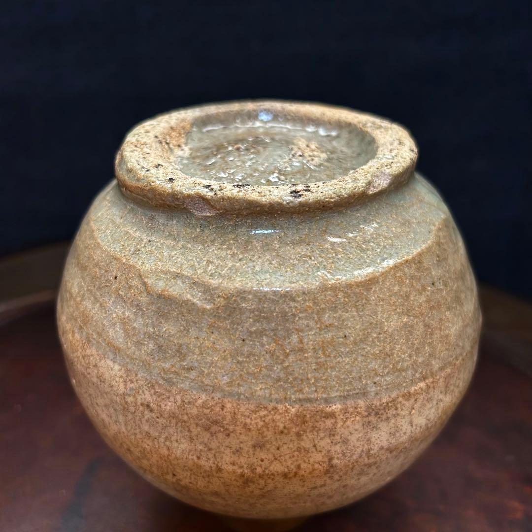 李朝初期　刷毛目丸徳利　本物保証