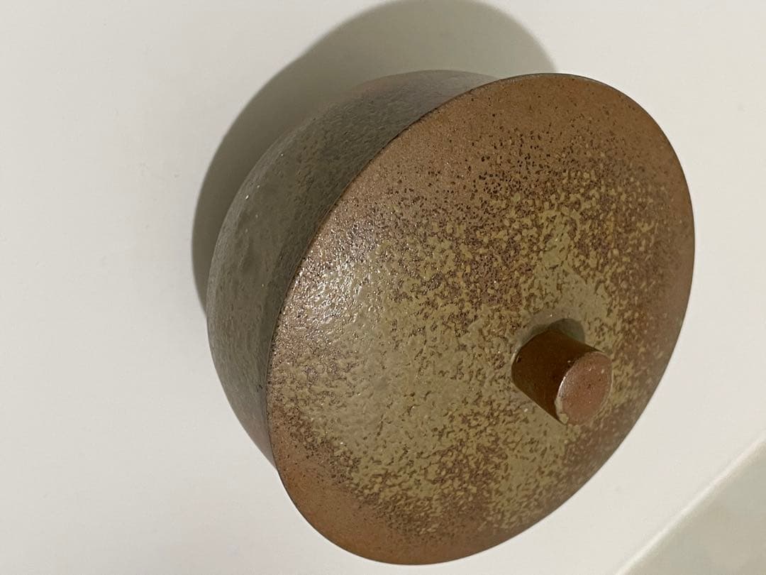 備前焼　火襷　大ぶり蓋付茶器　五客