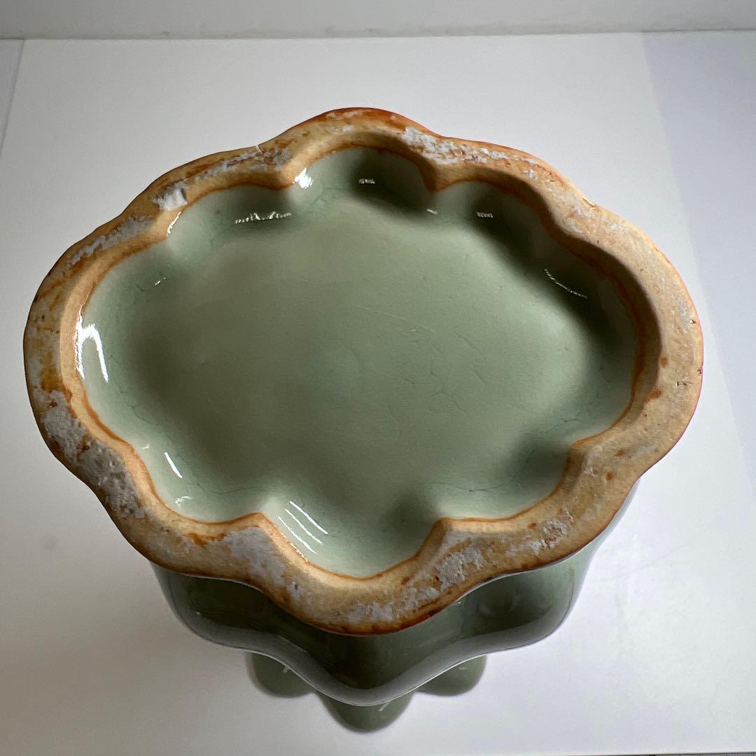 中国竜泉窯　青磁陰刻花入　高さ21.3㎝　東Y7-0804⭐︎2Fトヒト