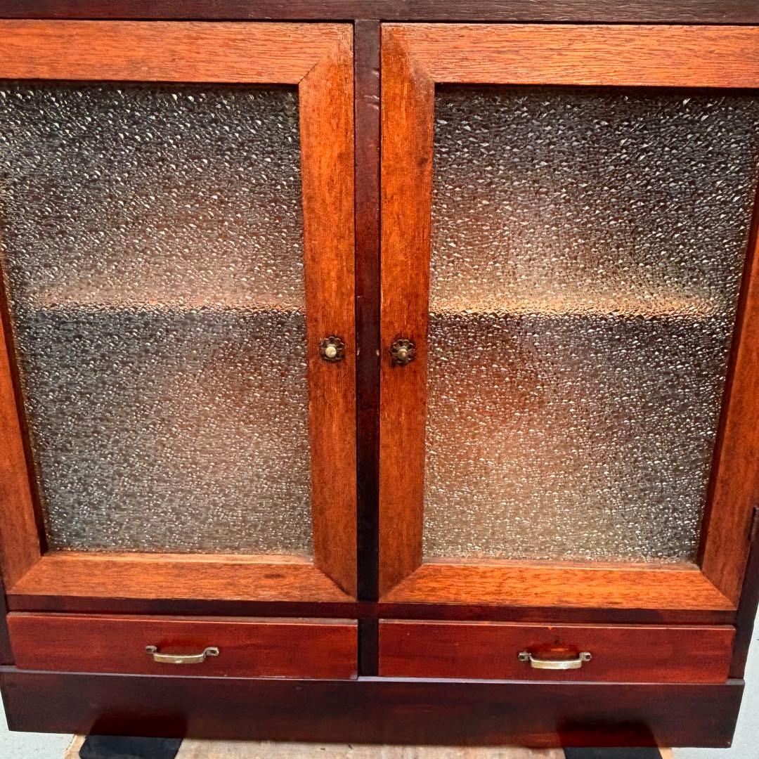 昭和レトロ■収納箪笥　ゆらゆらガラス