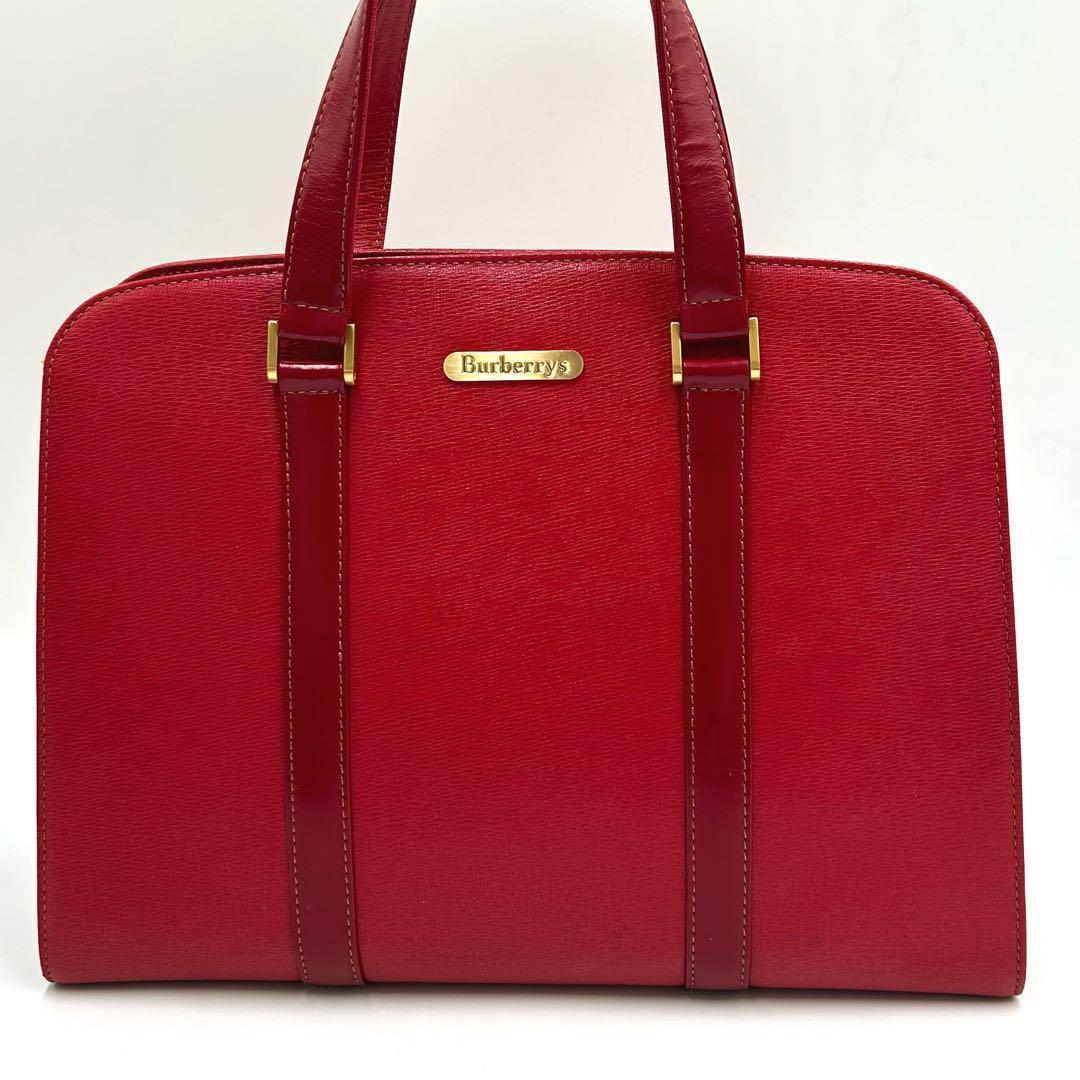 Burberrys バーバリーズ ハンドバッグ ノバチェック レッド　美品