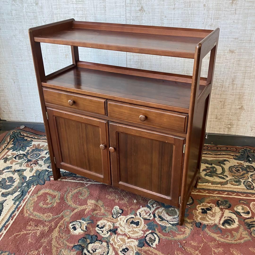 昭和レトロ カリモク 木製コールキャビネット 電話台 飾り棚 コンソールテーブル