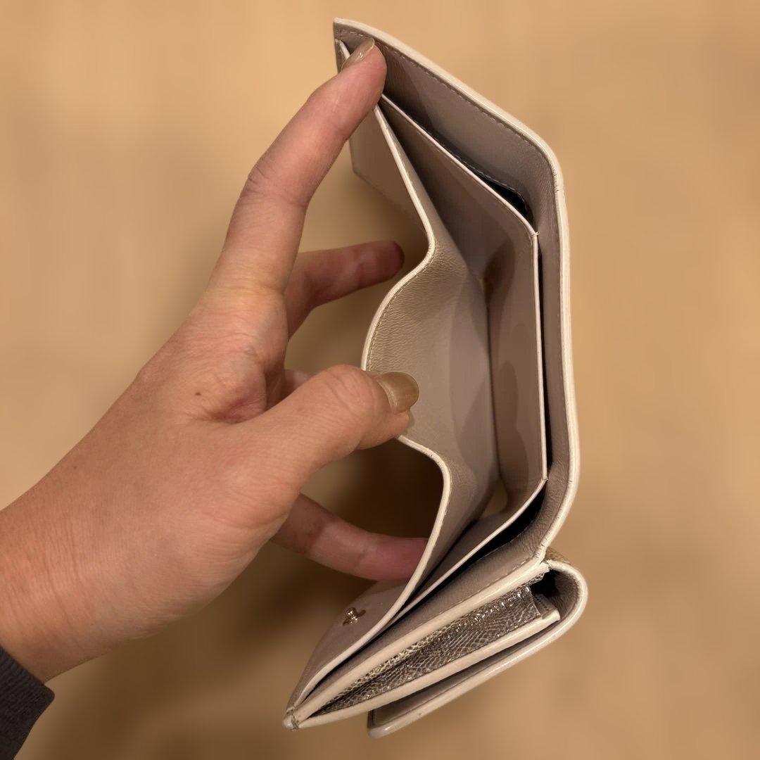 ディオール　3つ折り財布　ゴールド