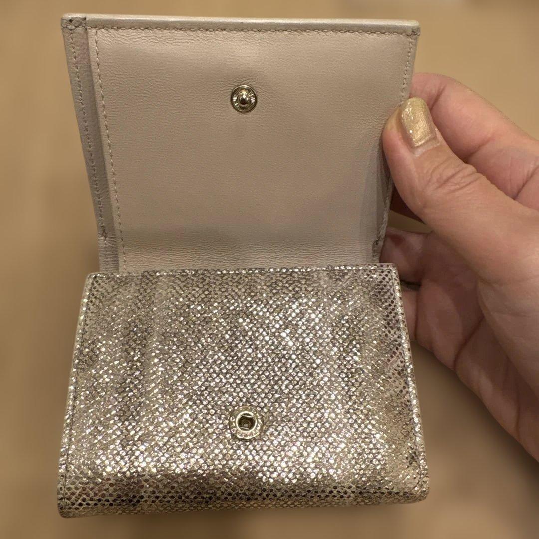 ディオール　3つ折り財布　ゴールド