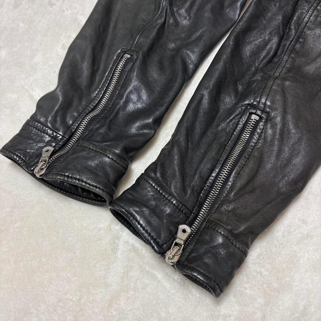 希少 DOLCE & GABBANA ラムレザー ライダーズ　黒 50 ブルゾン