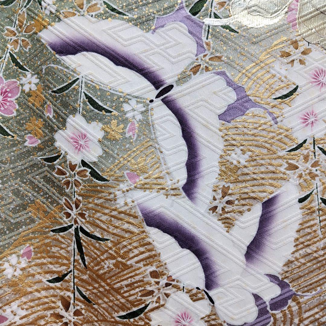 振袖フルセット(8点)・成人式・くすみ・モダン・金銀彩加工・暈し染め・正絹・逸品