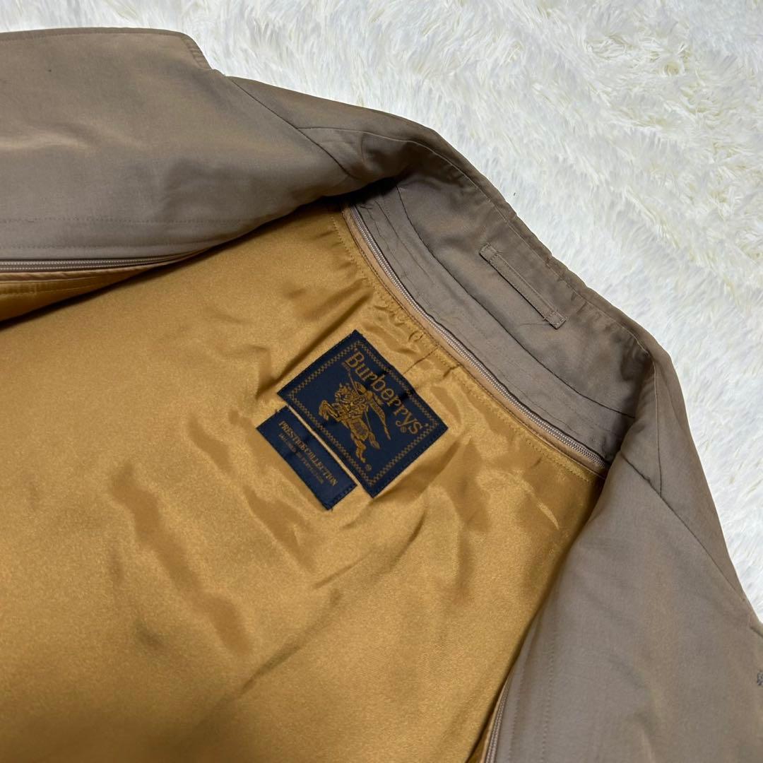 【極美品/L】バーバリーズ ステンカラーコート ウールライナー カシミヤ 玉虫色