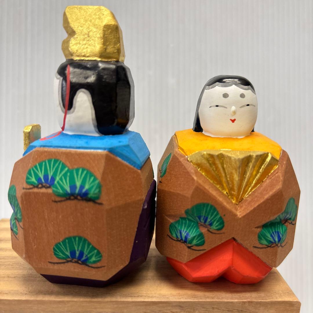 川口神泉 一刀彫 ダルマ雛 奈良一刀彫雛人形