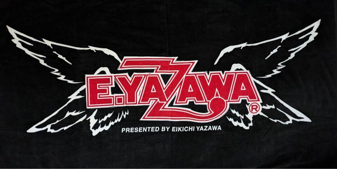 矢沢永吉SBTスペシャルビーチタオル　E.YAZAWA 黒いタオル 翼のロゴ付き