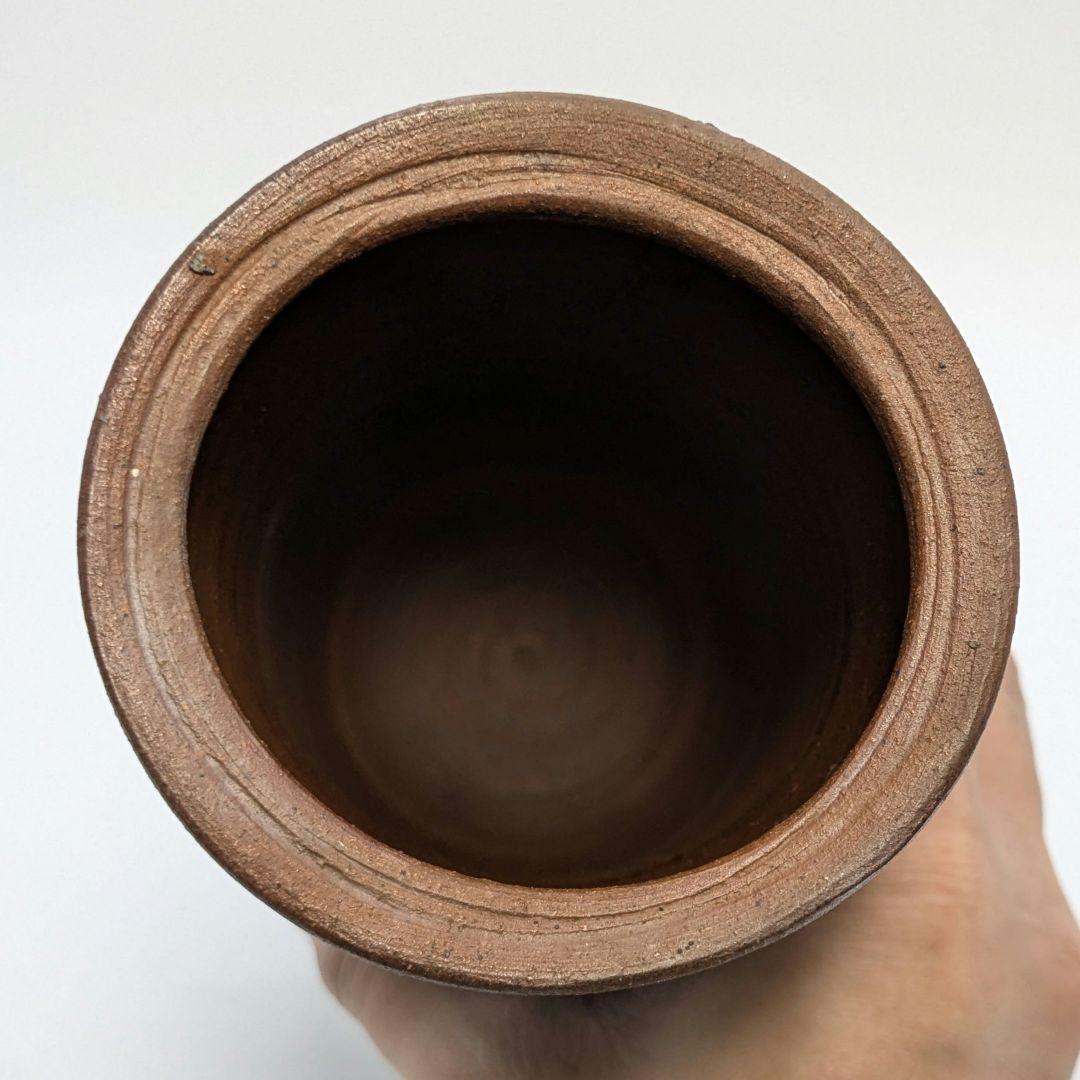 岡山県重要無形文化財 伊勢崎満 備前焼 花生 共箱合布 花入 花瓶 花器 置物