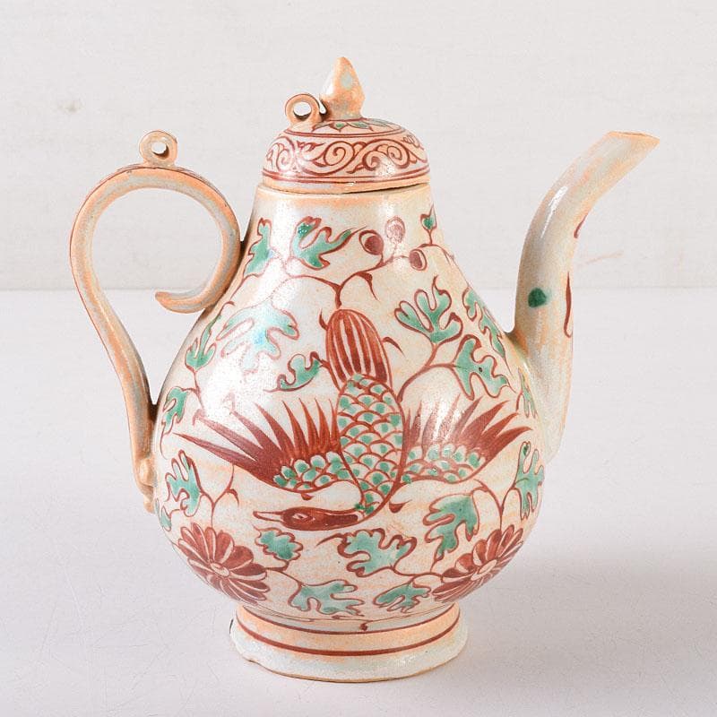 中国　呉須赤絵　花鳥文　執壷　水注瓶　C　R8154