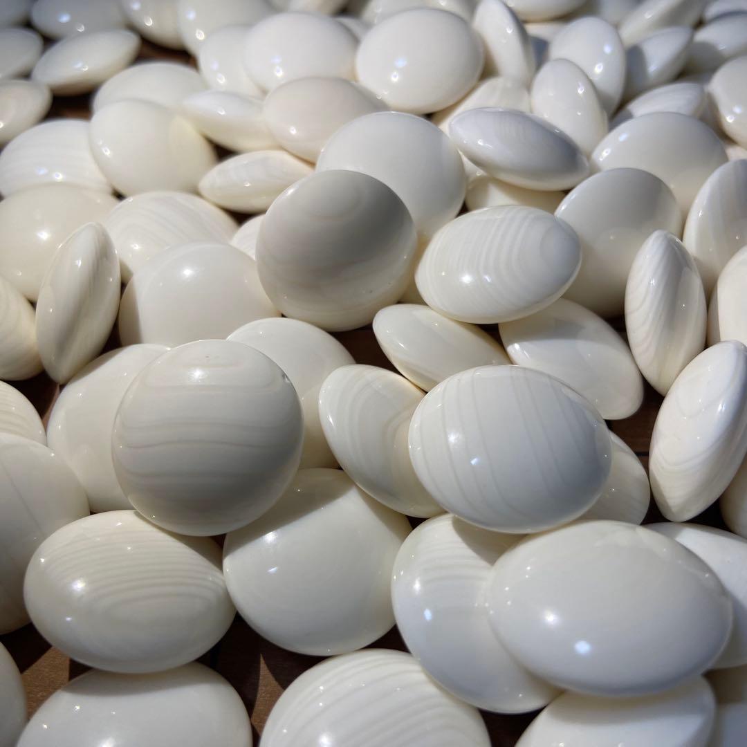 【希少美品】日向特製蛤碁石 雪印 本那智黒34号 足付碁盤 囲碁盤セット