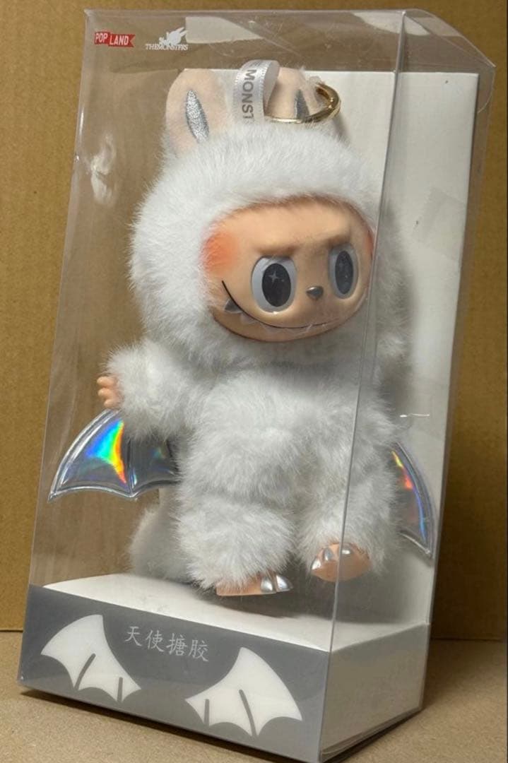 【海外限定】ZIMOMO LABUBUふわふわ ホワイトエンジェル ジモモラブブ