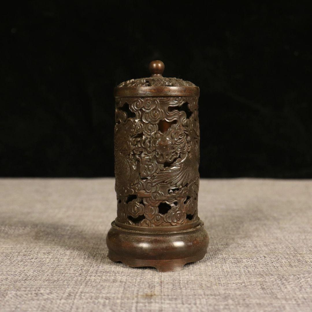 銅 細工 九龍筆箱 文房用品 書道具 文房具 工芸品 美術品 置物