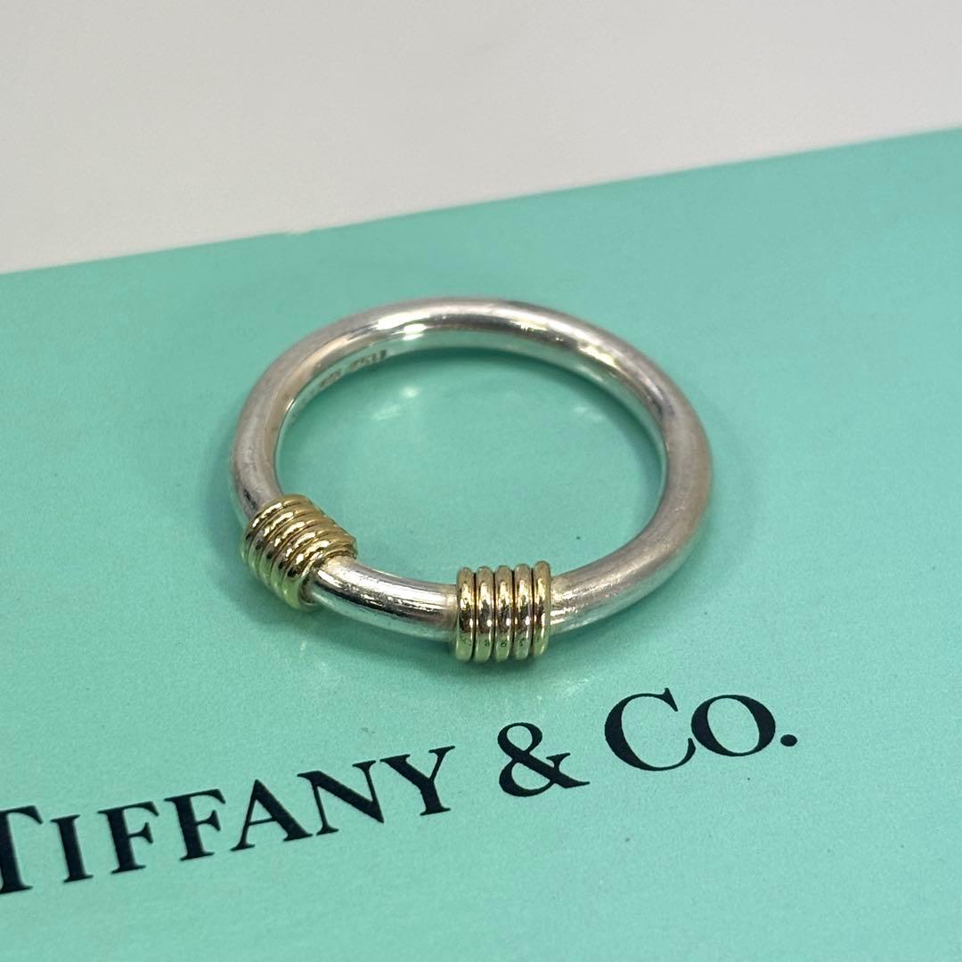 Tiffany & Co. K18 SV バンドウィズ 2ワイヤー リング12号
