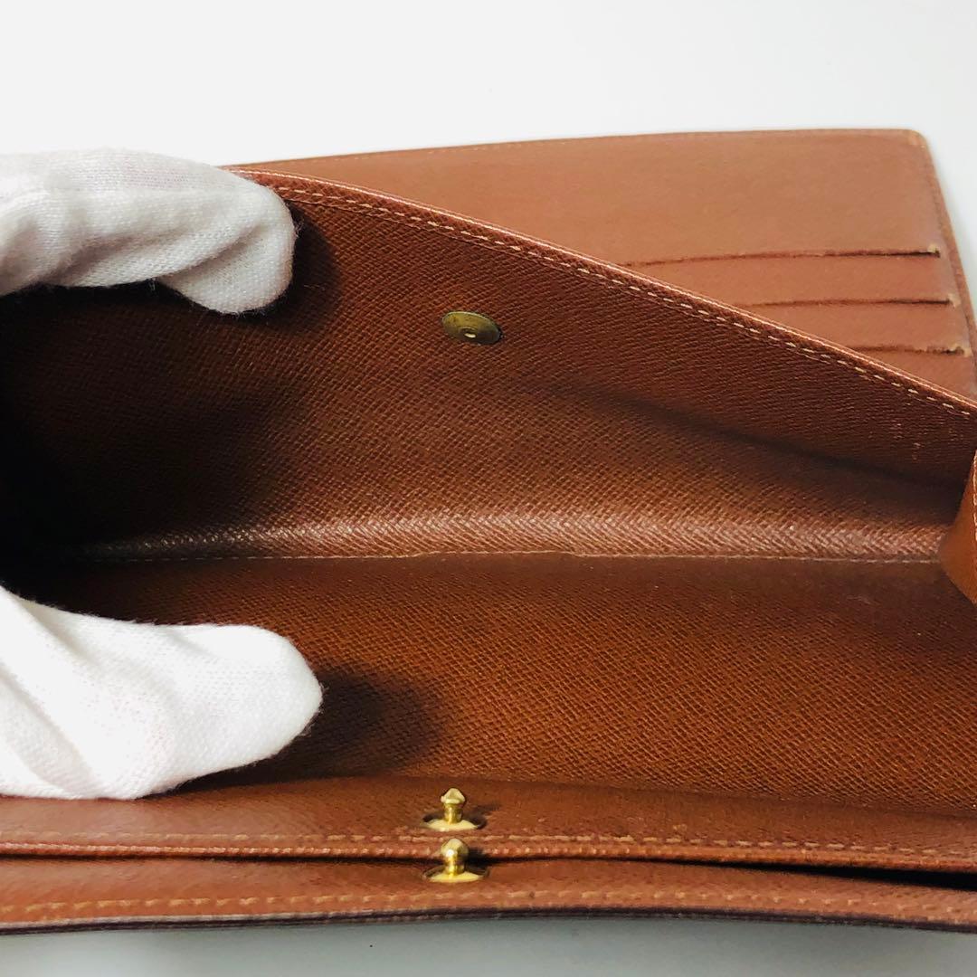 ルイヴィトン　インターナショナル　モノグラム　三つ折り財布　ブラウン