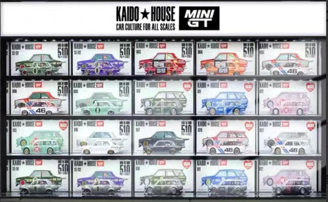 1/64街道・ハウス専用『MIBO』20台入ります　照明付ディスプレイケース