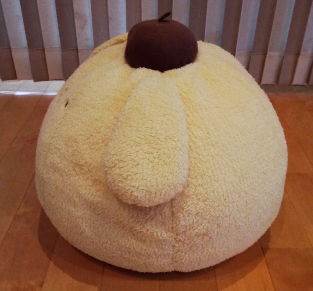 ポムポムプリン　クッション　ぬいぐるみ　ビーズクッション　大きい　平成レトロ