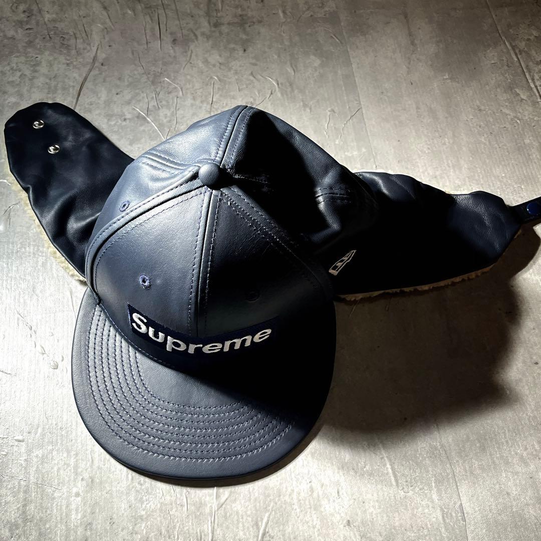 Supreme×NEW ERA Leather Earflap Box Logo