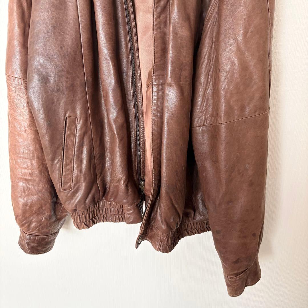 Christian Dior クリスチャンディオール レザージャケット 44 茶