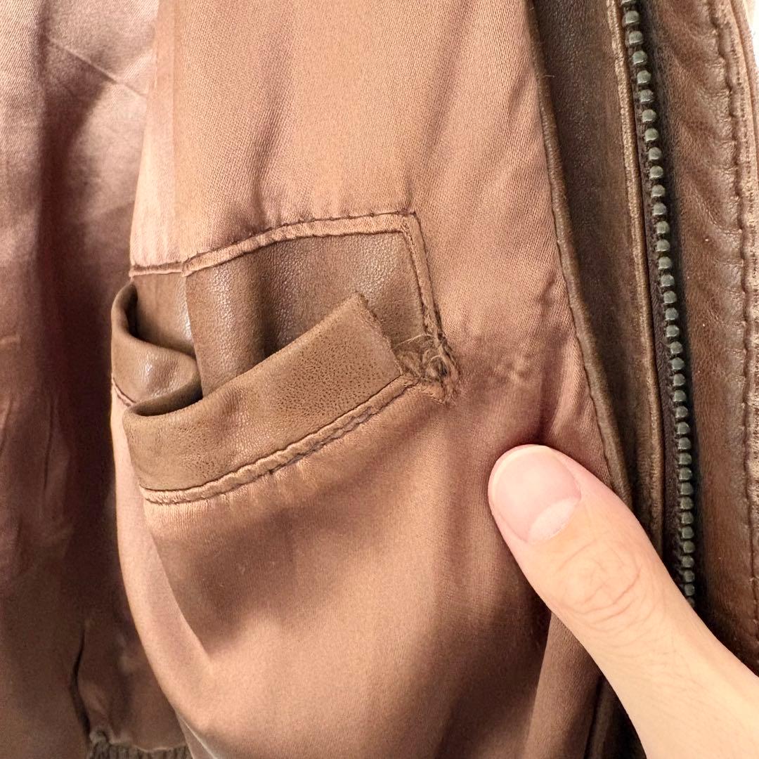 Christian Dior クリスチャンディオール レザージャケット 44 茶