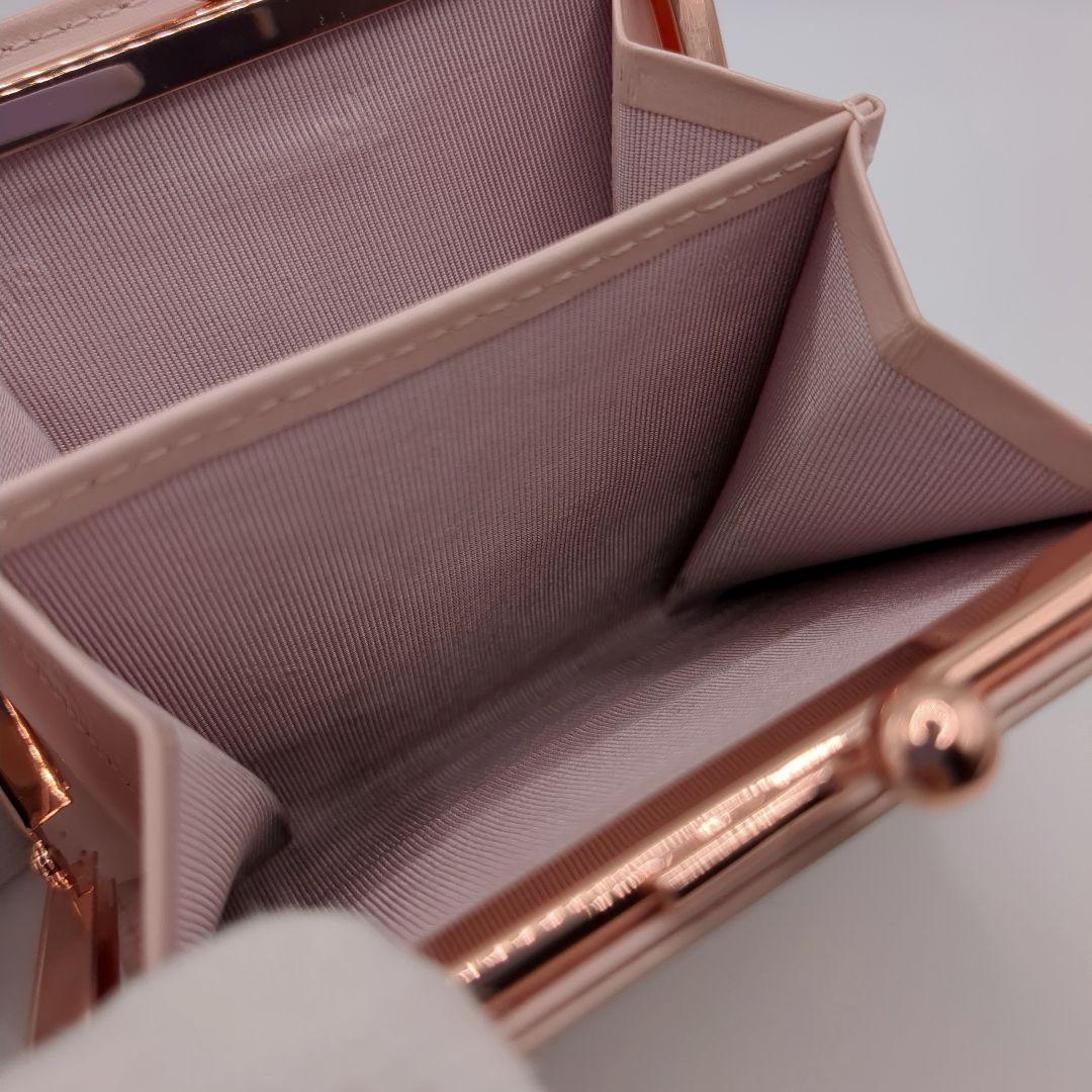 美品✨アニエスベー がま口 二つ折り財布 ピンク