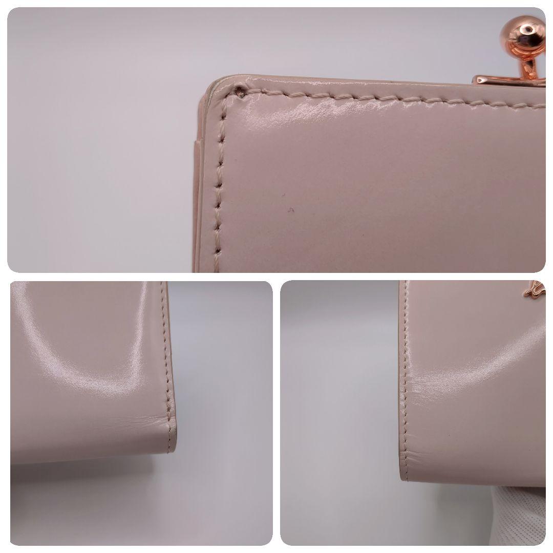 美品✨アニエスベー がま口 二つ折り財布 ピンク