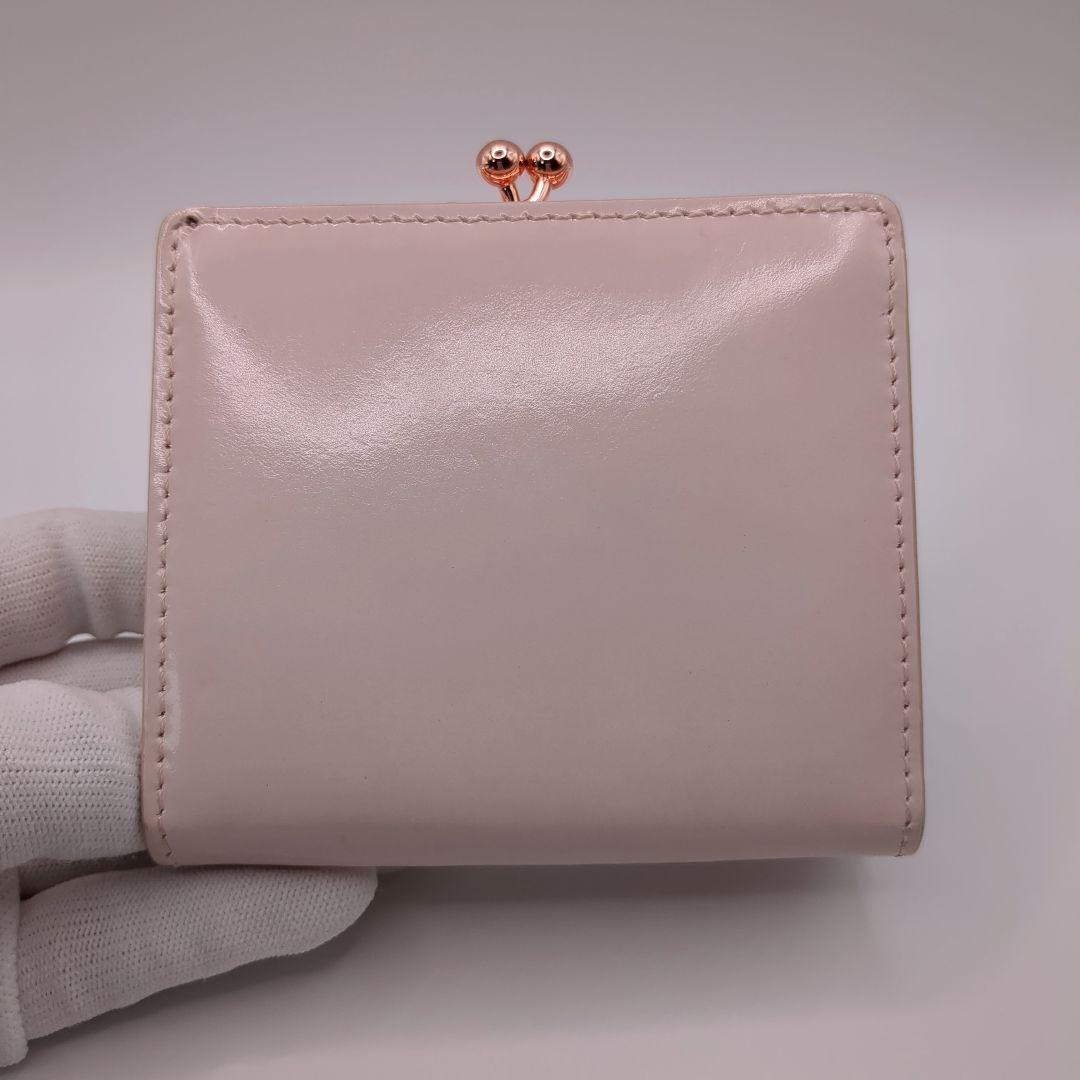 美品✨アニエスベー がま口 二つ折り財布 ピンク