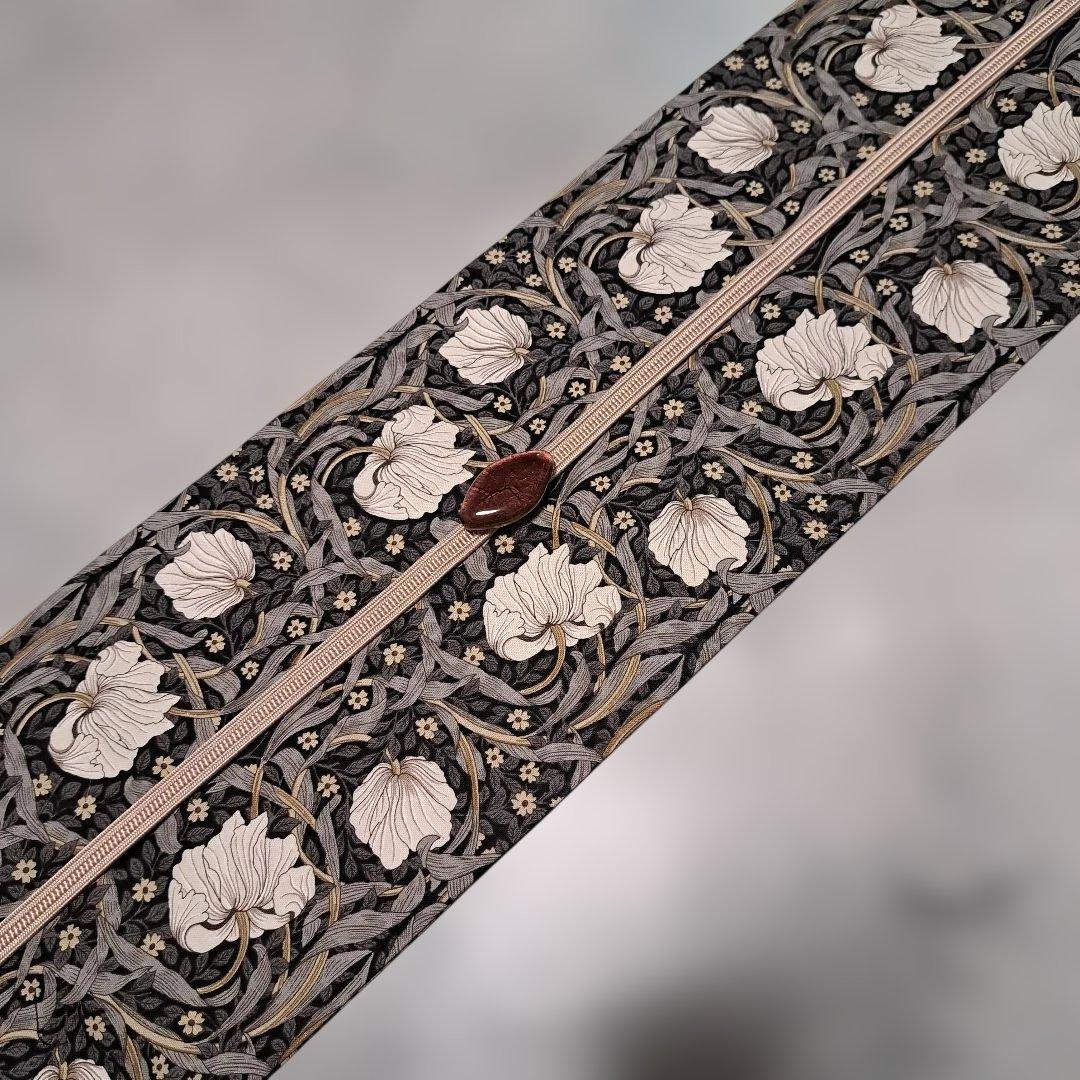 半幅帯　長尺　ウィリアムモリス　ピンパーネル×ウィローボゥ　リバーシブル