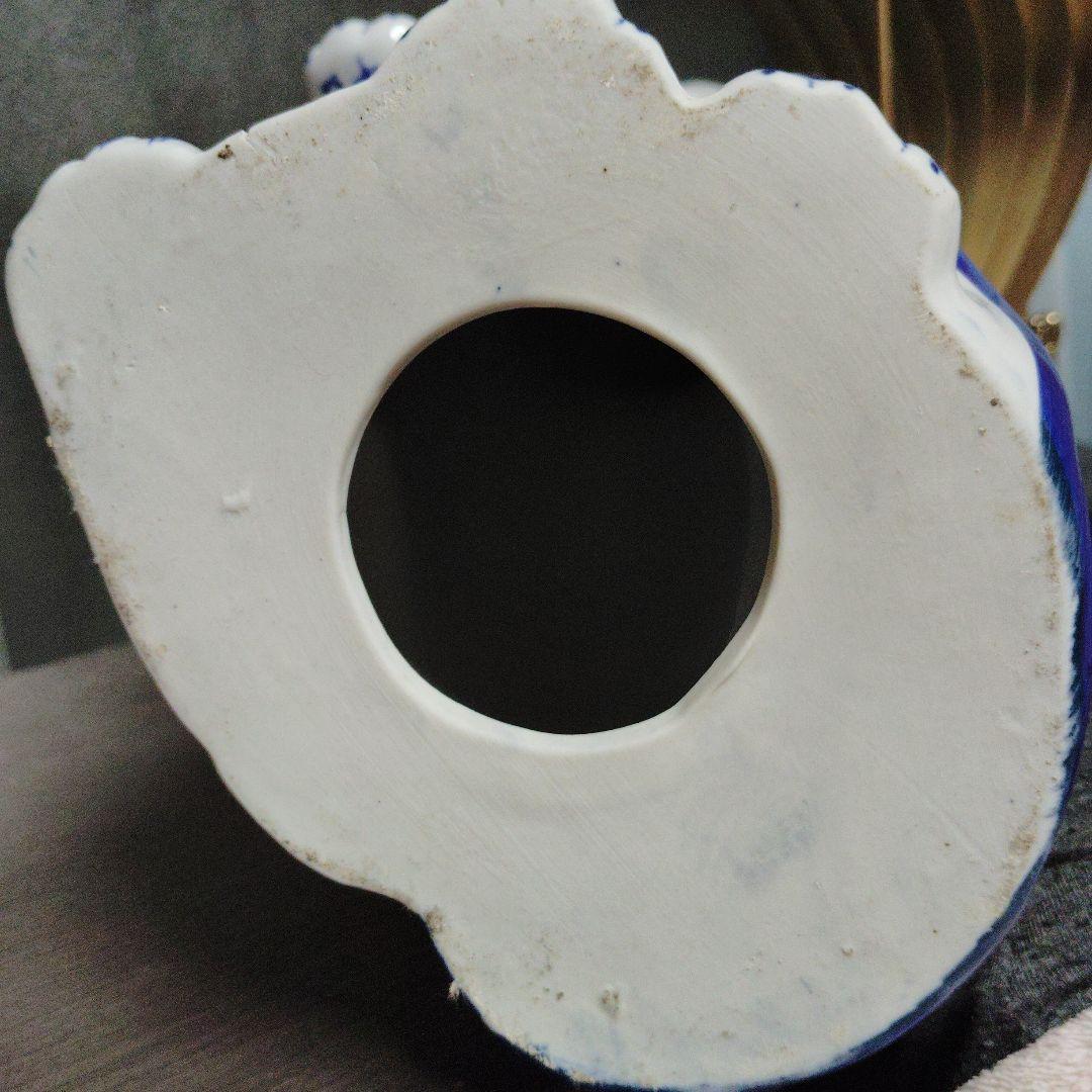 日本の磁器ナニキネコ花柄の陶器製猫の置物 Sanrio