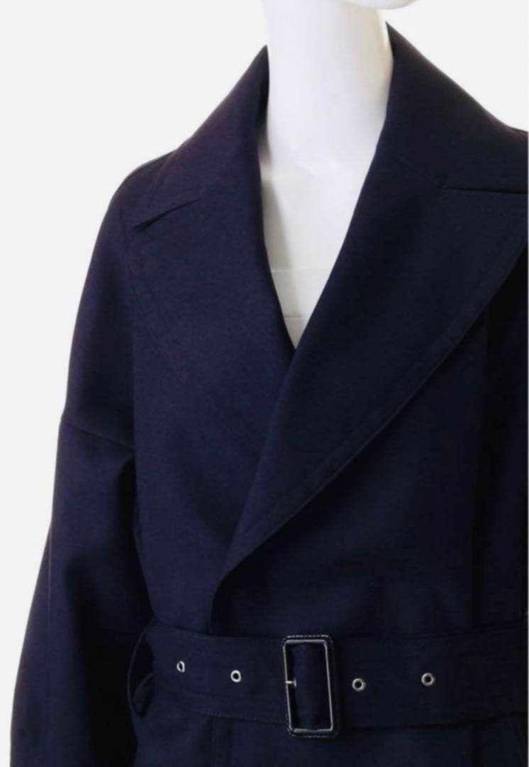 UJOH ウジョーWool Serge オフィサーフレアコート黒★12万円★新品