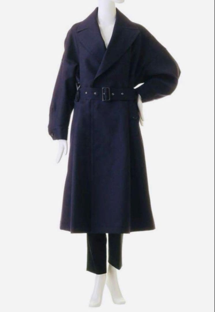 UJOH ウジョーWool Serge オフィサーフレアコート黒★12万円★新品