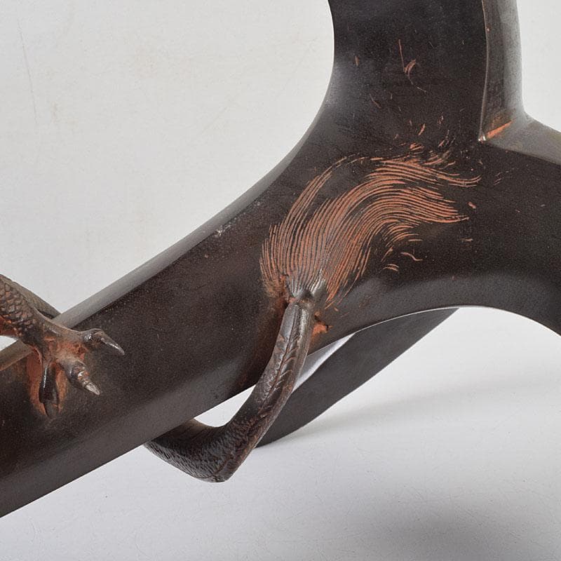 高岡銅器　金工家　村田宏作　銅製　龍と碇　釣釜道具　置物　F　R9369H