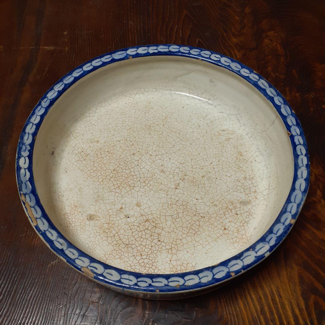 古染付雲龍図面盆