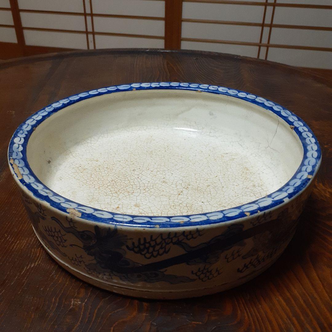 古染付雲龍図面盆
