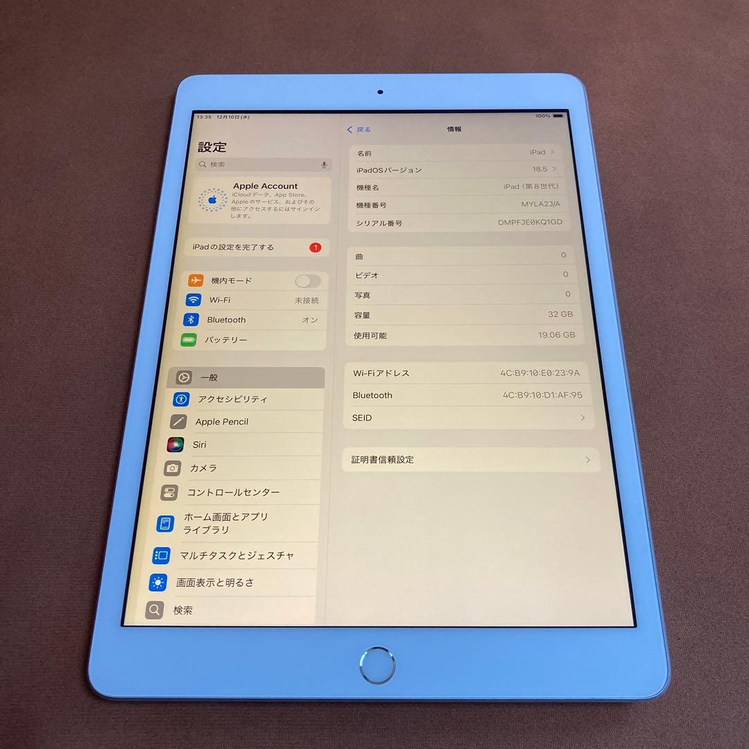 250【早い者勝ち】iPad8 第8世代 32GB WIFIモデル☆