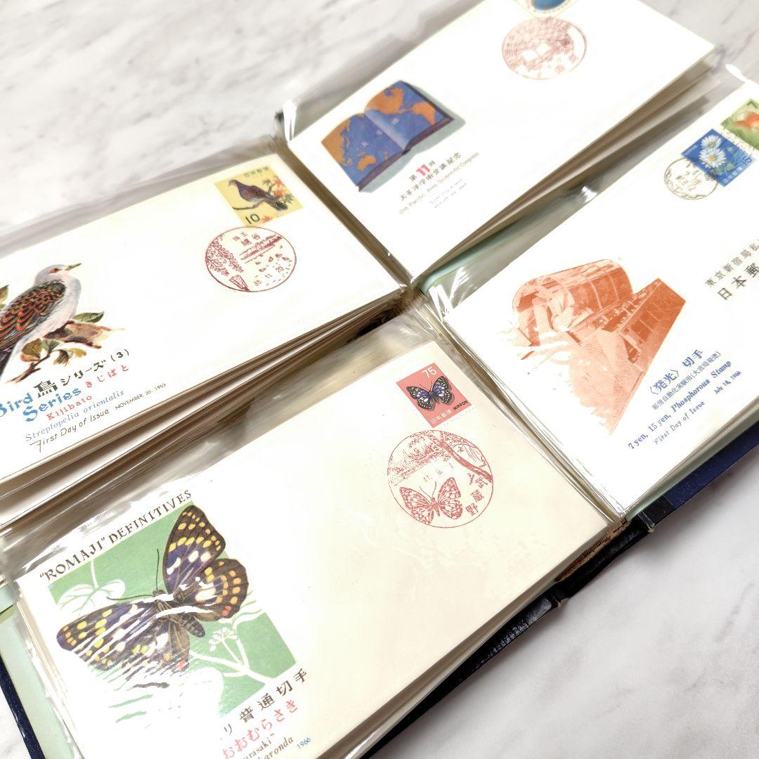 切手　初日カバー　アルバム入り　スタンプ付き　100枚　昭和レトロ　コレクション