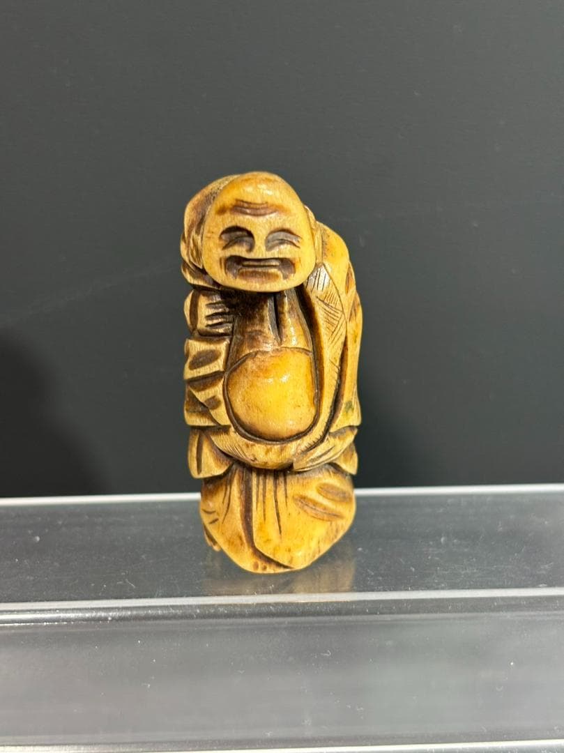 布袋　根付け　アンティーク