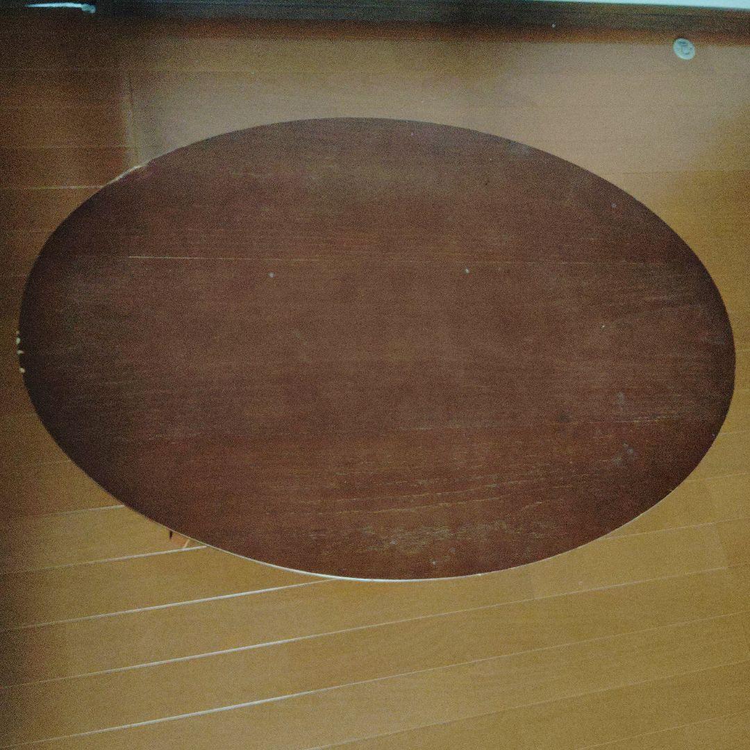 【お値引中】アンティーク　楕円形ダークブラウン木製座卓