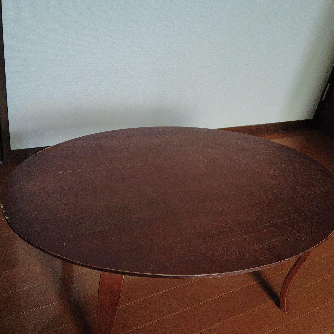 【お値引中】アンティーク　楕円形ダークブラウン木製座卓